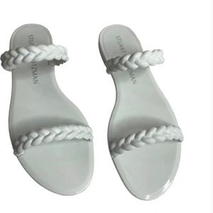 STUART WEITZMAN Braided Jelly Sandals White Sz 8.5
